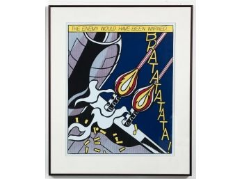 AS I OPENED FIRE ROY LICHTENSTEIN LITHOGRAPH FRAMED