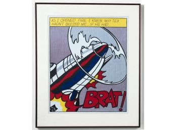 AS I OPENED FIRE ROY LICHTENSTEIN LITHOGRAPH FRAMED