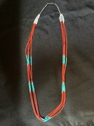 Four Strand Beaded Native American Necklace
