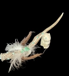 Antler With Turquoise And Horse Hair, Bone Owl Fetish