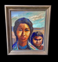 Original Mid Century Modern Painting Native American. W. B. Havens