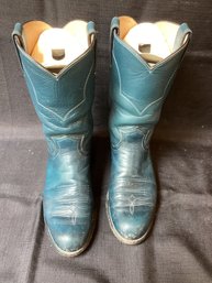 Justin Teal Ladies Cowboy Boots Size 5 1/2