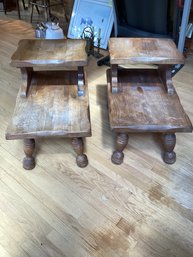 2 Vintage Two Tier Side Tables