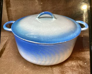 Blue Vintage Deconware  Cast Iron Pot