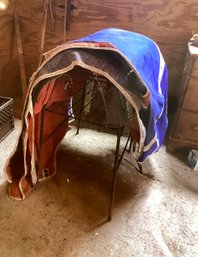 Saddle Blanket Stand And 3 Horse Covers