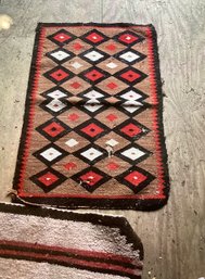 2 Native American Saddle Blankets, Note Damage In Photos