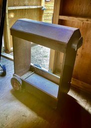 Wooden Saddle Stand With Wheels