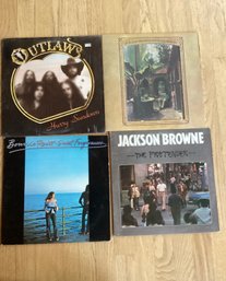 Lot Of 4 Vinyl Records , 2 Jackson Browne, Outlaws, Bonnie Raitt