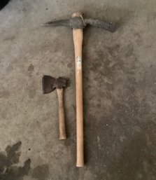 Large Pick Axe And Small Axe
