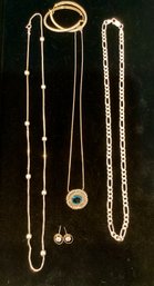 Lot Of 3 Sterling Necklaces And Earrings