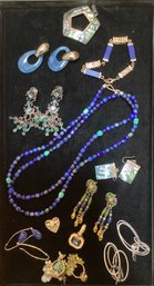 Lot Of Mixed Costume Jewelry, 7 Earrings, Necklace, Bracelet, Pendant