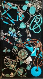 Mixed Lot Of Turqoise And Costume Jewelry