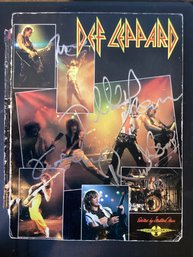Def Leppard Band Signed Magazine Cover