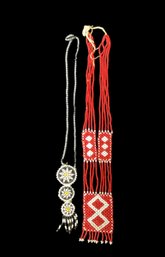 Lot Of 2 Beaded Native American Necklaces