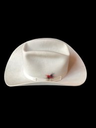 Cream Color Cowgirl Hat Marvel Racer By Eddy Bros Size 6 7/8 Long