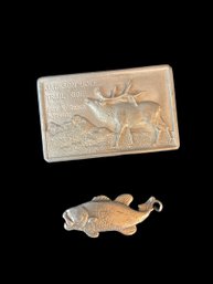Pewter Belt Buckle And Pewter Fish