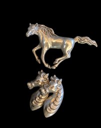 Lot Of 2 Sterling Horse Pins