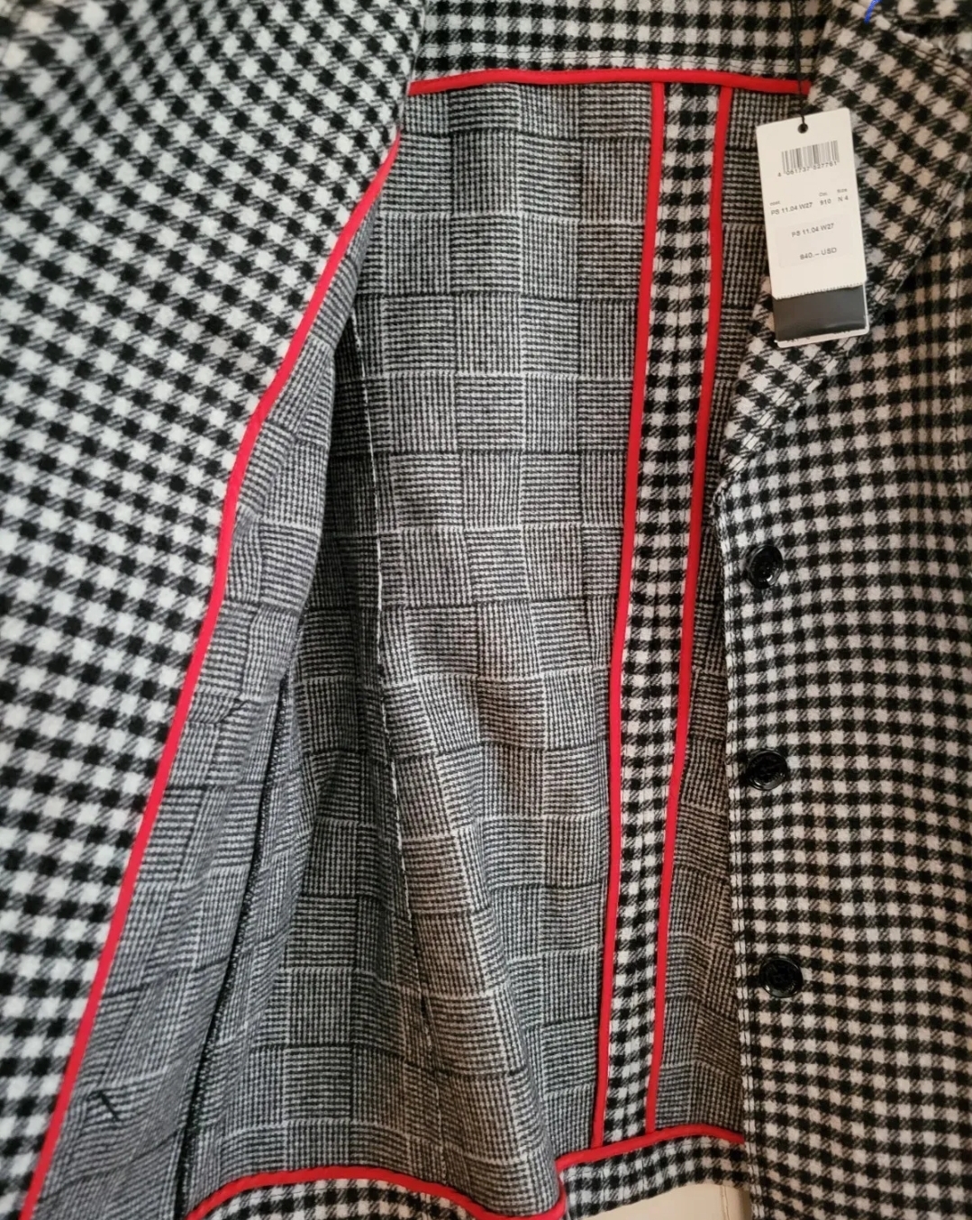 Marc Cain Plaid Pea Coat Size 8 - NWT #32155 | Auctionninja.com