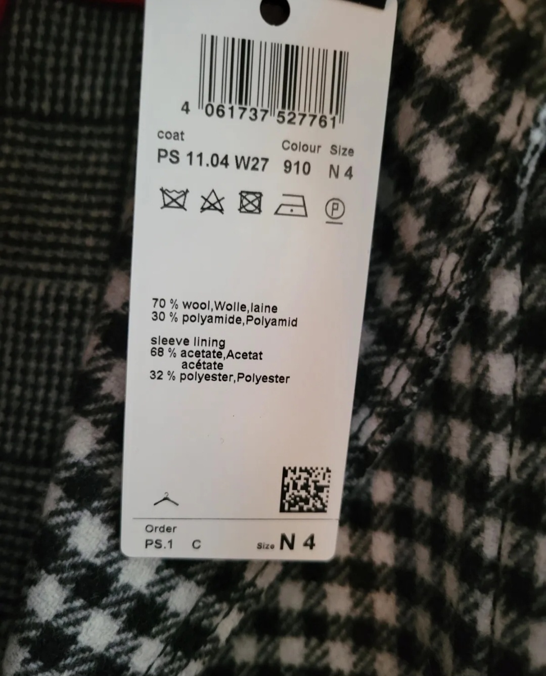 Marc Cain Plaid Pea Coat Size 8 - NWT #32155 | Auctionninja.com