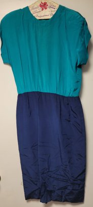 Vintage 100 Silk Liz Claiborne 80s Dress W/shoulder Pads