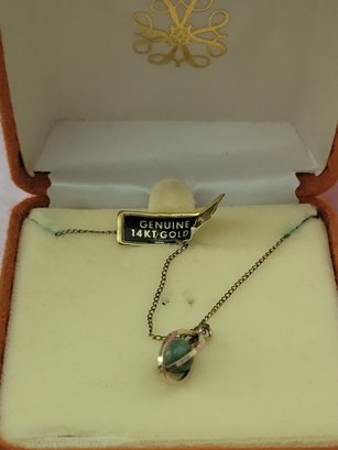 Genuine Jade 14k Gold Filled Necklace And Pendant