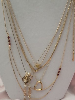 Vintage Gold Tone Necklace Lot
