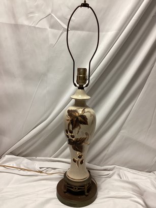 Antique Hand Painted Floral Lamp
