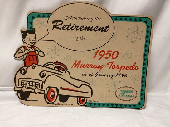 1950 Murray Torpedo Kiddie Car Classic Advertising - 1995 Murray