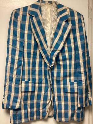 Vintage Christian Dior Blue And White Striped Blazer
