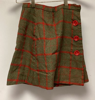 1950s Handmade Wool Box Pattern Skirt