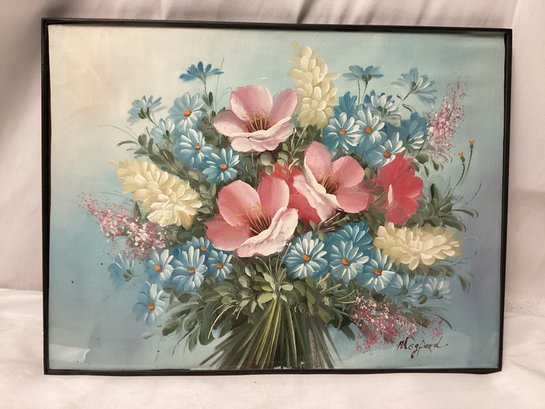 Mogford Signed Oil On Canvas Still Floral Painting