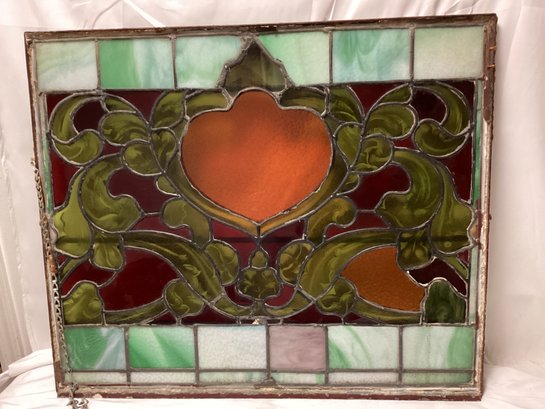 Antique Stained-Glass Window - Very Heavy!!