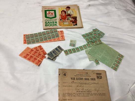 War Ration And Quick Saver Book With Stamps
