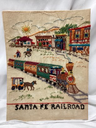 Santa Fe Railroad Embroidered Sign