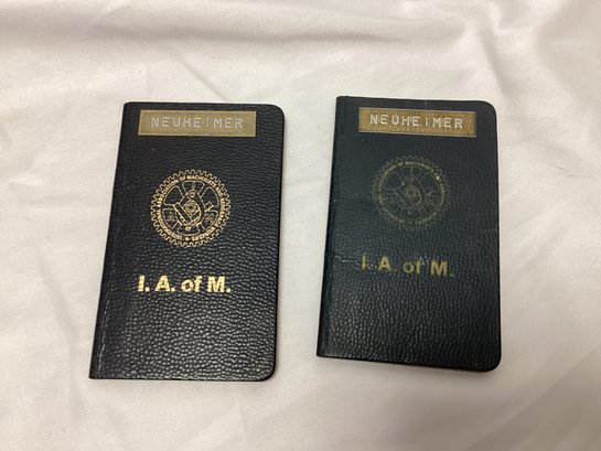 Two International Association Of Machinists And Aerospace Workers Books With Stamps