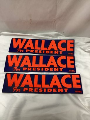 George Wallace For President Bumper Stickers - Lot Of 3