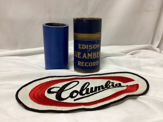 Edison Blue Amber Record & Columbia Vintage Music Patch