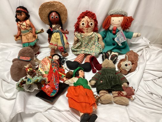 Vintage Doll Lot - Madeline, Raggedy Anne, And More