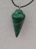 Natural Stone Turquoise Cone Pendant Necklace On Sterling Silver Chain