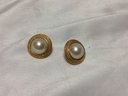 Marvella Signed Pearl Earrings