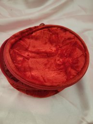 Cartier Red Suede Zip Around Coin Pouch /perfume Holder