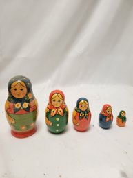 Vintage Russian Wooden Nesting Dolls