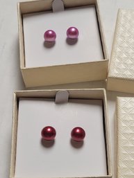 Two Pairs Of Ball Earrings