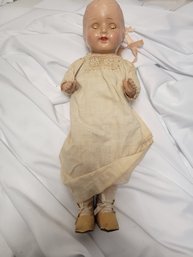 Antique Unmarked 24' Porcelain Doll - Eyes Still Move