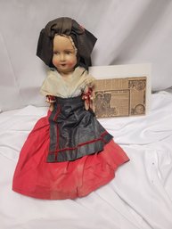 Original 18' Porcelain Doll With Original Ads - L.m. Lomer Mgr