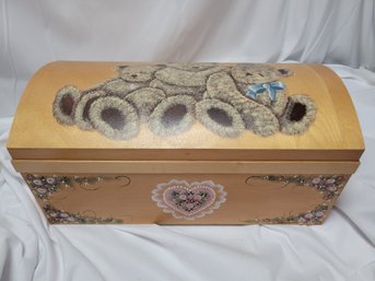 Hand Painted Wooden Chest With Removable Tray