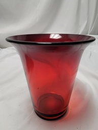 Ruby Red Glass Vase