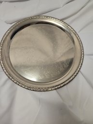 Ornately Engraved 12.25' Silverplated Tray