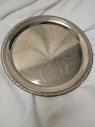 Ornately Engraved 12.25' Silverplated Tray