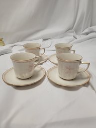 4 Noritake Ivory China Cups & Saucers Sets